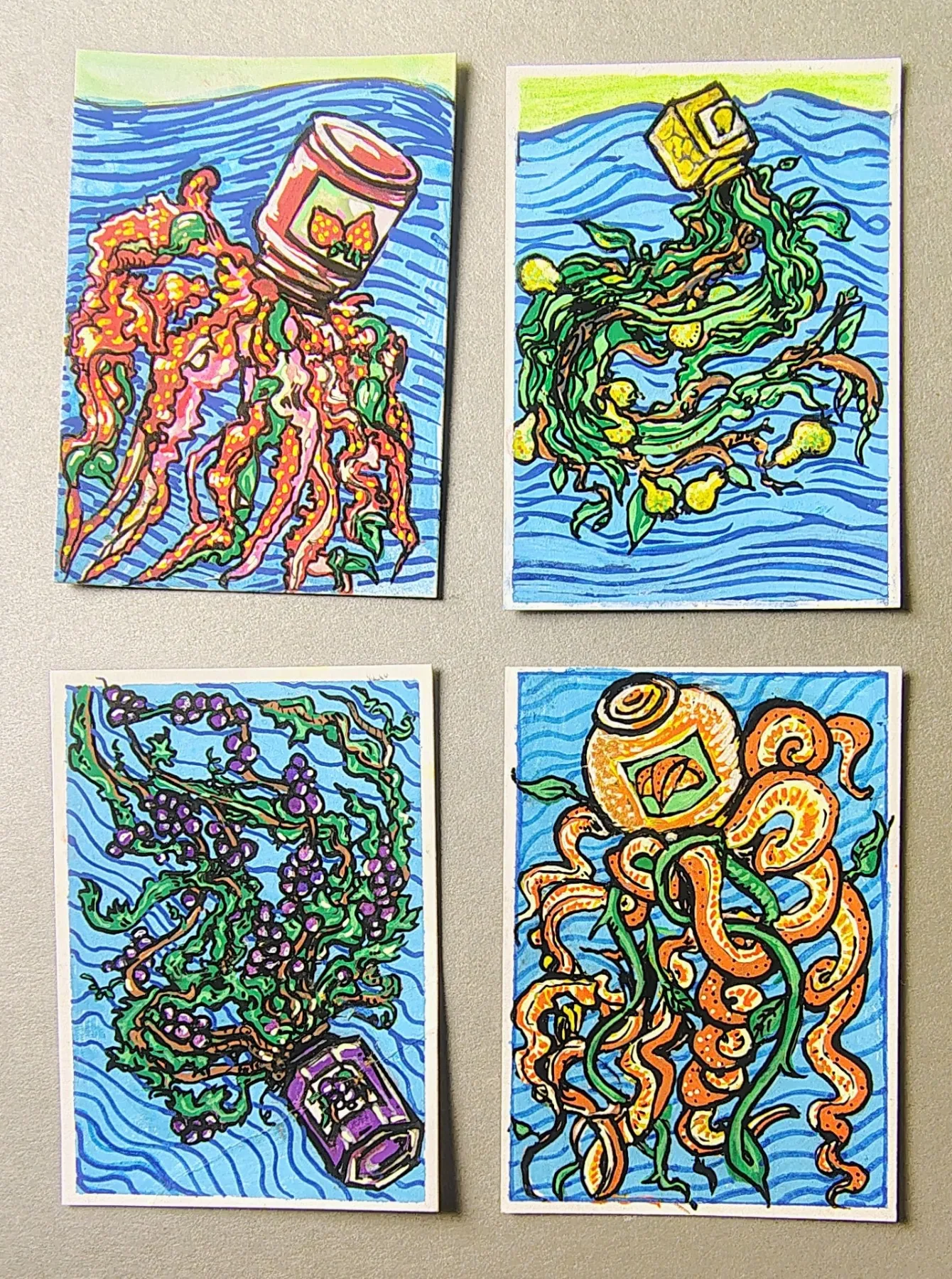 Fruit Preserve Fish aceo art card