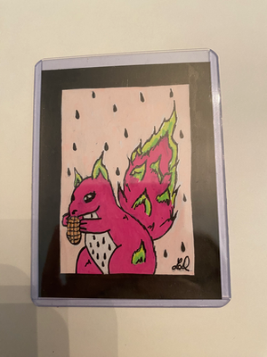 Magenta aceo art card thumbnail 1