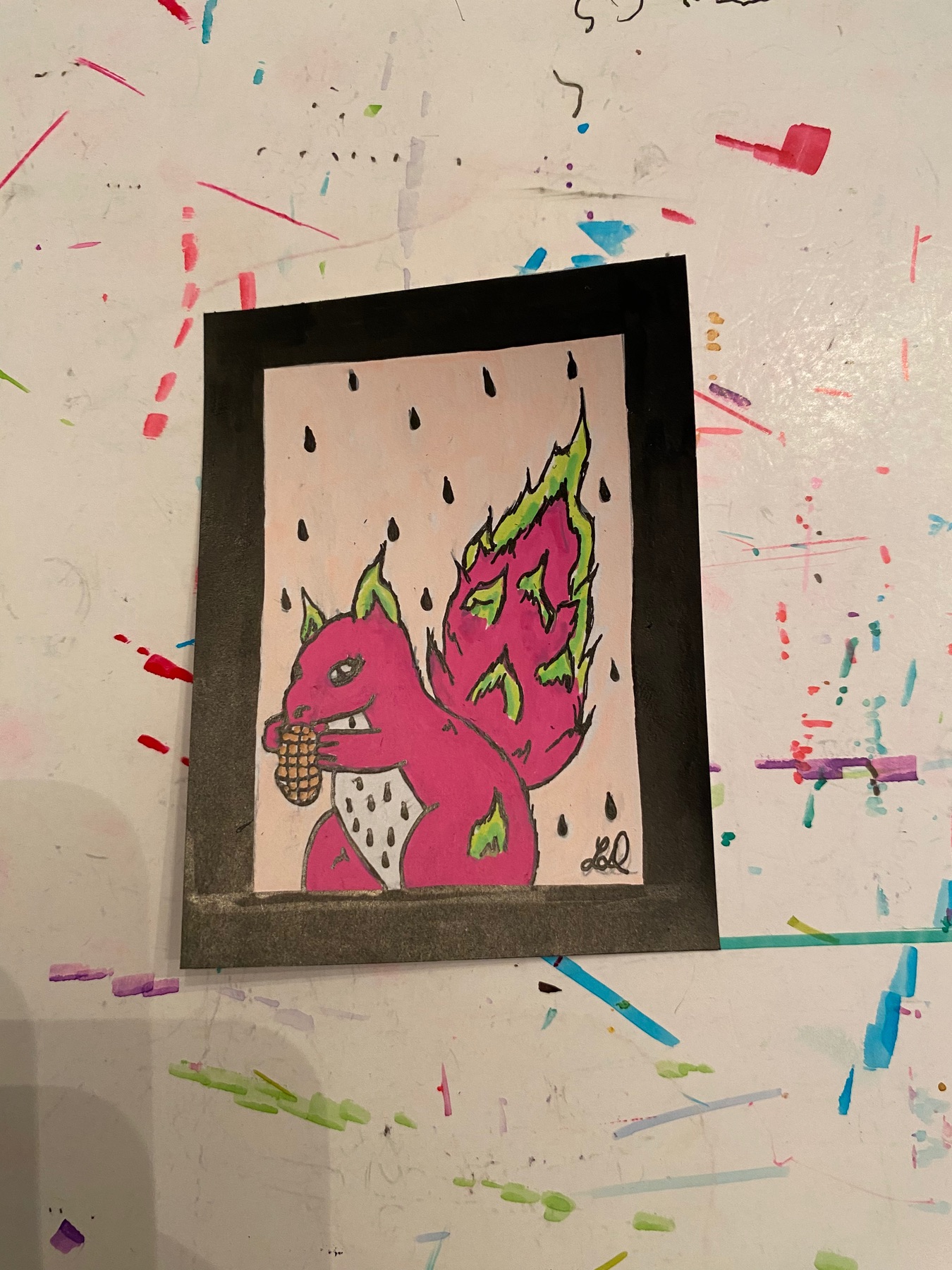 Magenta aceo art card