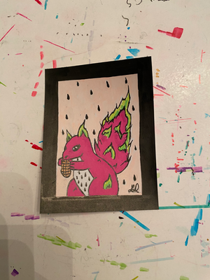 Magenta aceo art card thumbnail 1