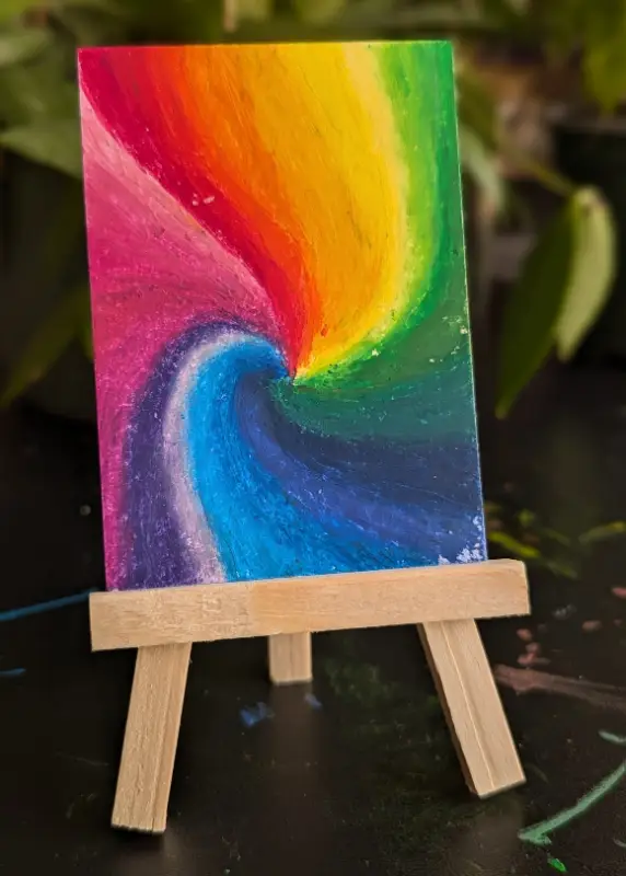 Rainbow Swirl aceo art card