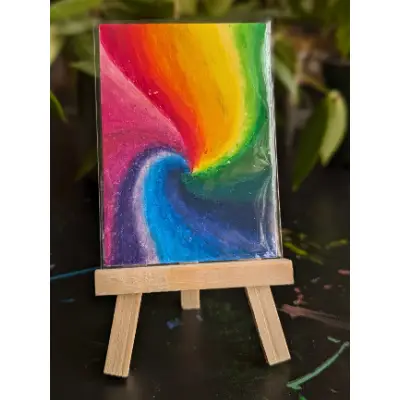 Rainbow Swirl aceo art card thumbnail 2