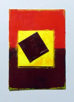 Annie Mixed Media Collage Original Acrylic Painting ACEO aceo art card thumbnail 2