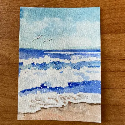 At the Shore aceo art card thumbnail 2
