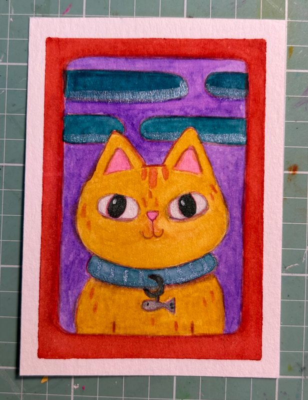 Cat Portrait 1 aceo art card