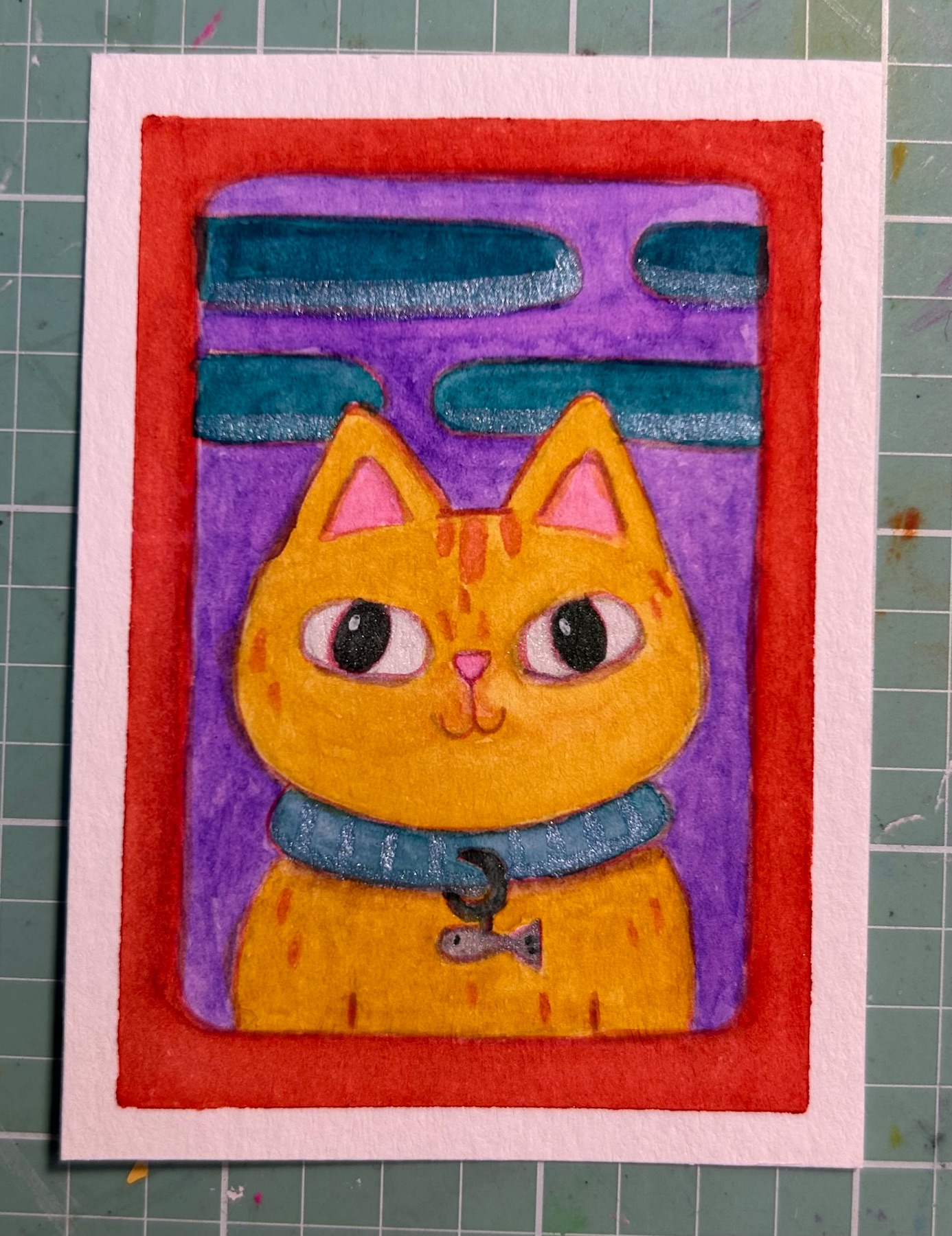 Cat Portrait 1 aceo art card