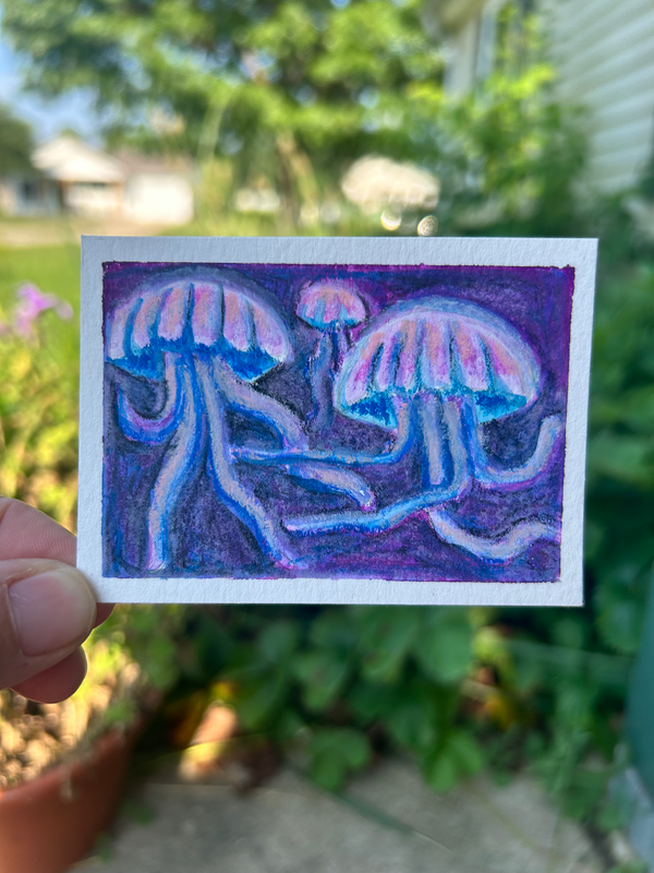 Jellyfish aceo art card