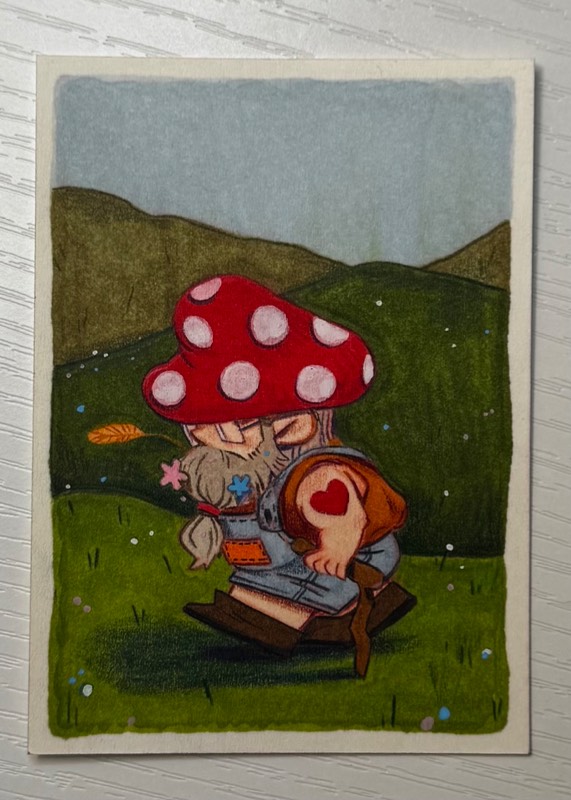 Elder Mushroom aceo art card