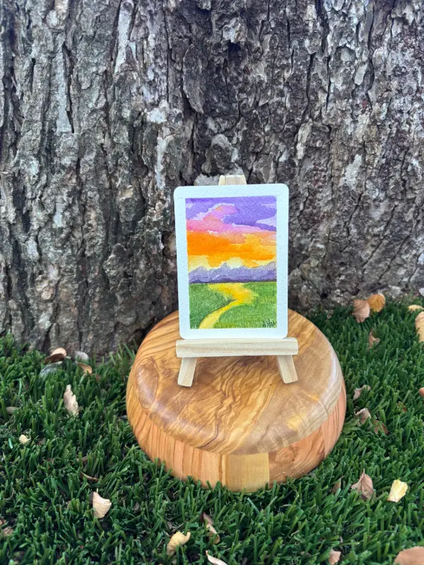 Sunset Study: Three aceo art card