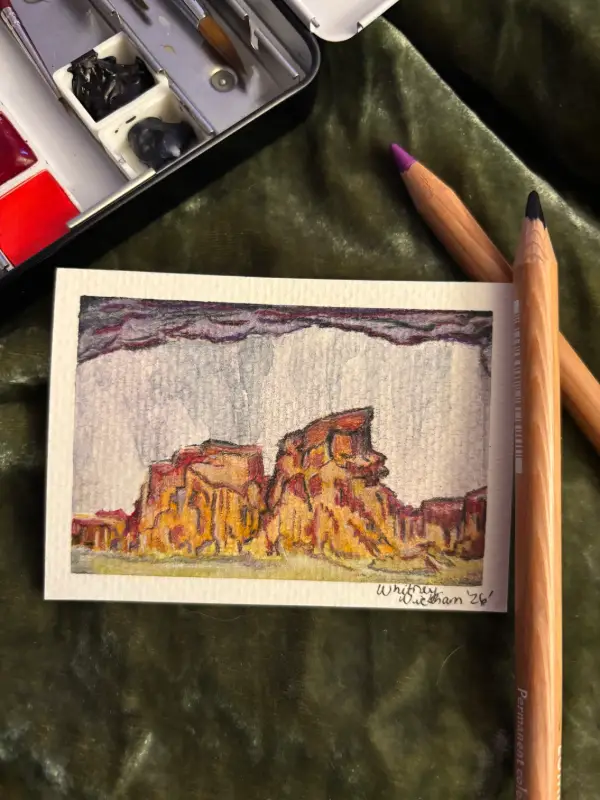 Desert Rains ATC ACEO aceo art card