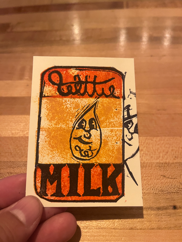 Wttie milk aceo art card