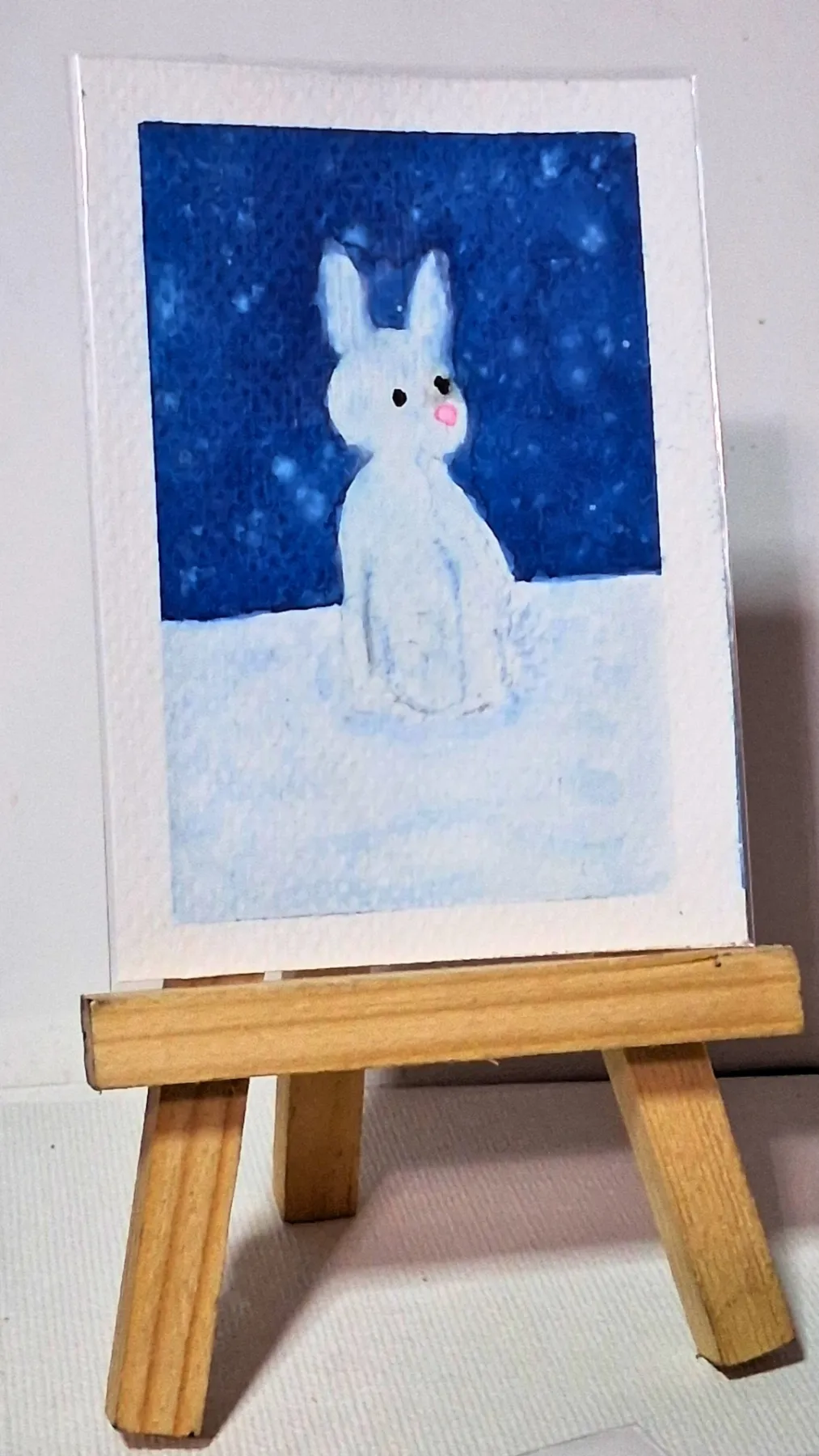 Snowbunny 3 aceo art card