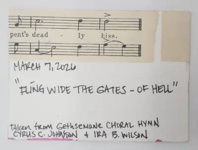 "Fling wide the gates-of hell" aceo art card thumbnail 2