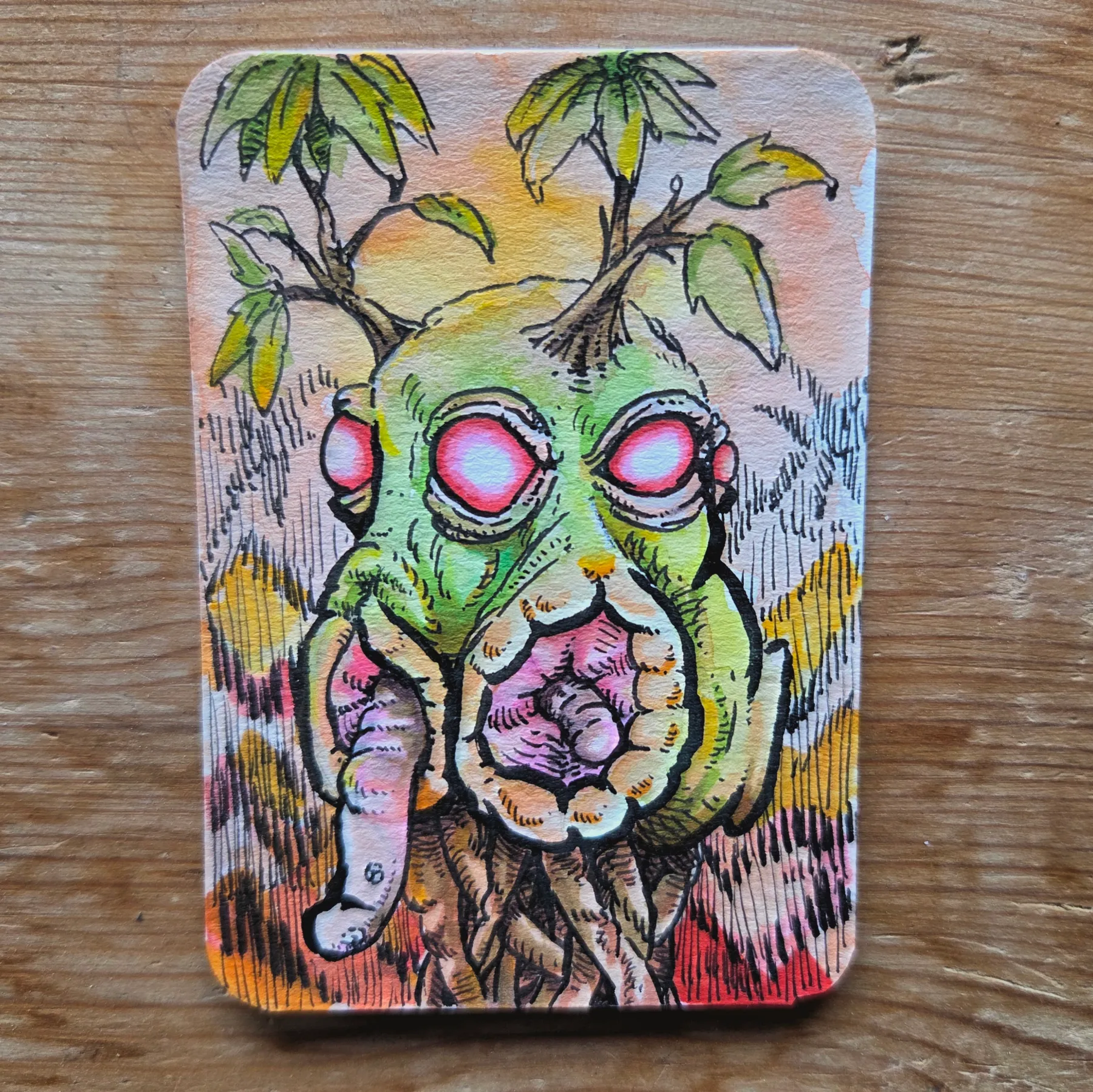 Birth From Within the Great Tree aceo art card