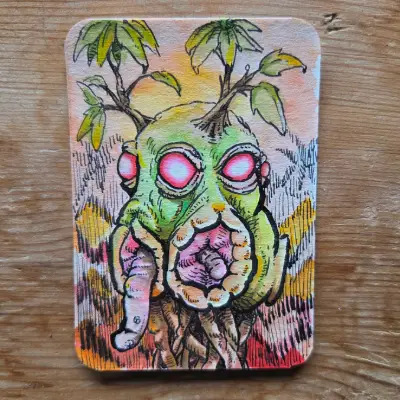 Birth From Within the Great Tree aceo art card thumbnail 1