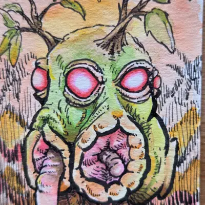 Birth From Within the Great Tree aceo art card thumbnail 2