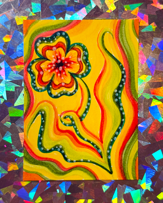 Fleur Celeste No. 4 aceo art card thumbnail 2