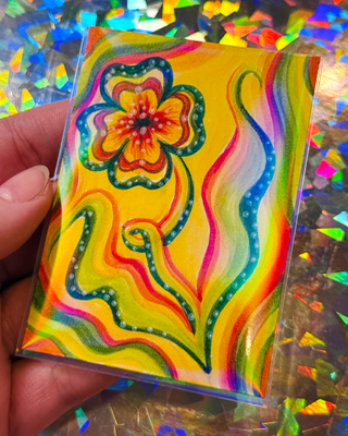 Fleur Celeste No. 4 aceo art card thumbnail 1