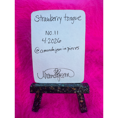 Strawberry Tongue aceo art card thumbnail 2