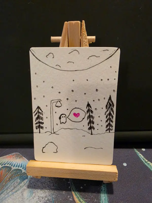 Ghost in Love aceo art card