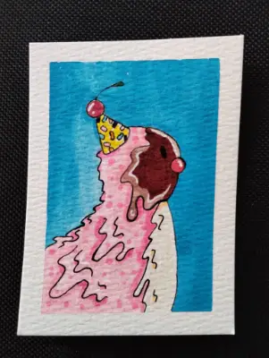 Neapolitan aceo art card thumbnail 1