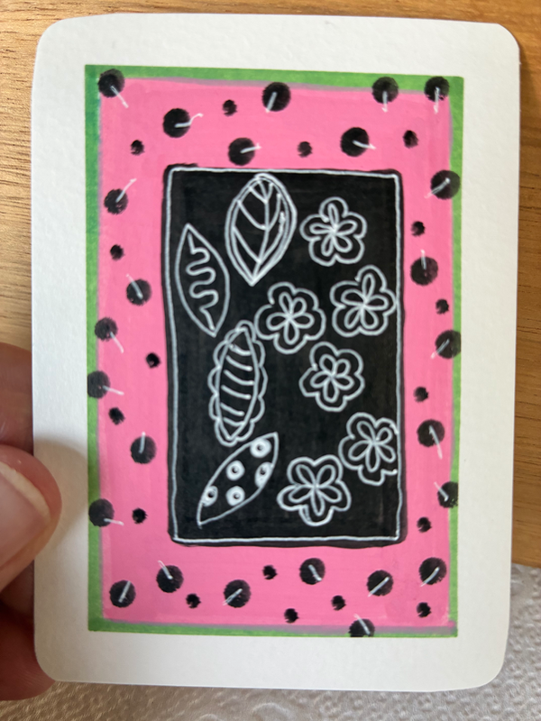 Framed Florals aceo art card