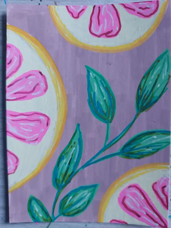Grapefruit aceo art card