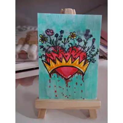 The Heart's A Heavy Burden aceo art card thumbnail 4