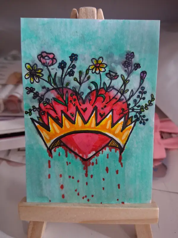 The Heart's A Heavy Burden aceo art card