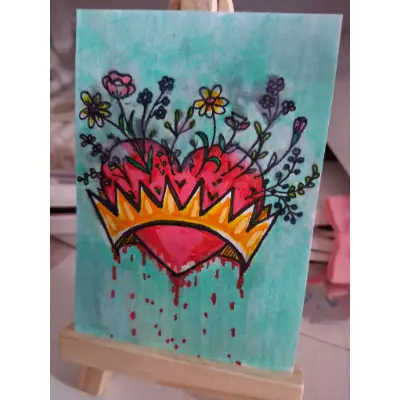 The Heart's A Heavy Burden aceo art card thumbnail 3