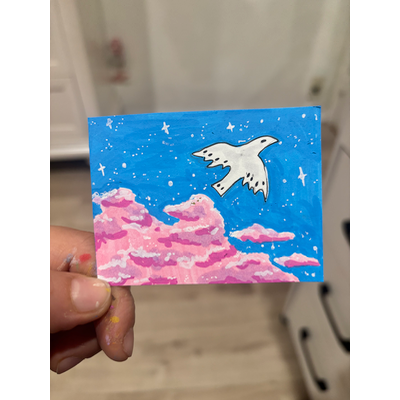 Bird in the Sky (duo) aceo art card thumbnail 1