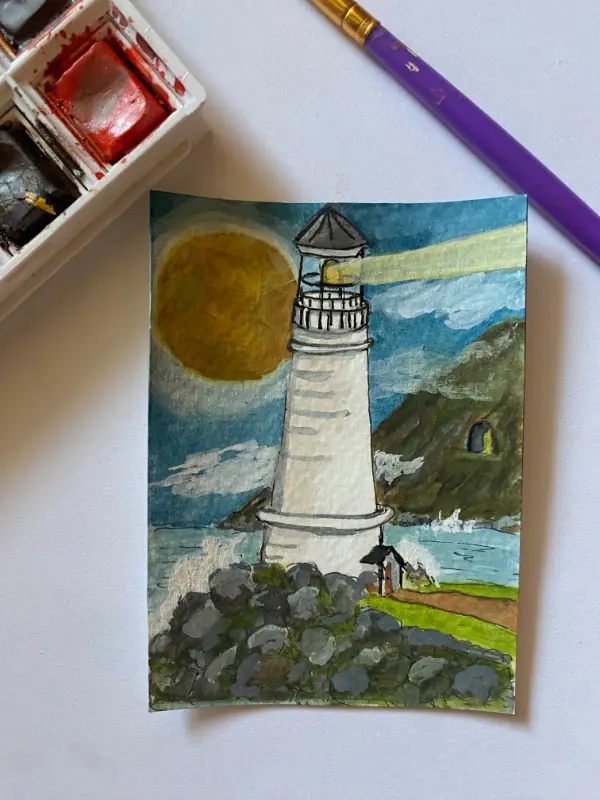 The Lighthouse aceo art card