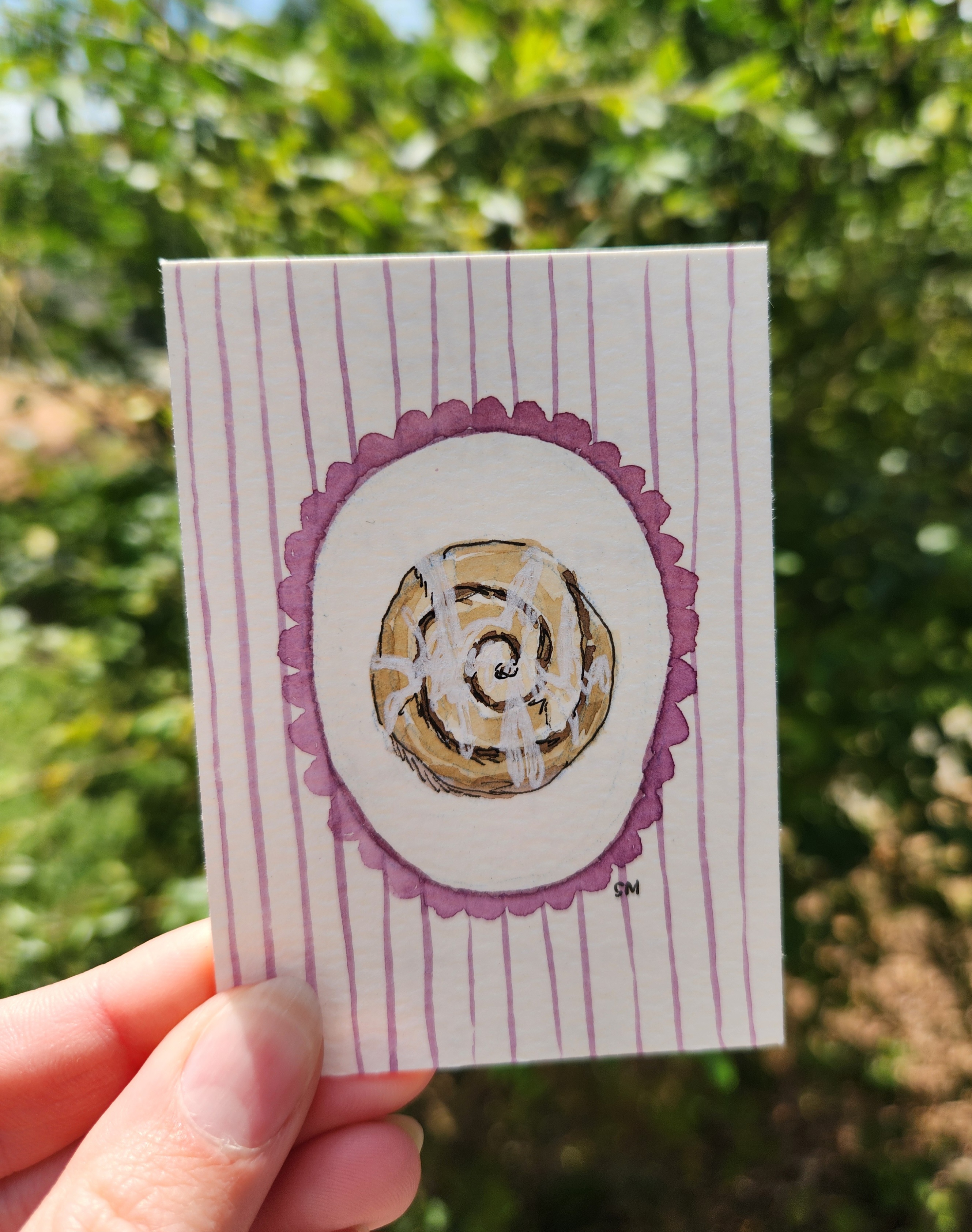 Cinnamon Roll aceo art card