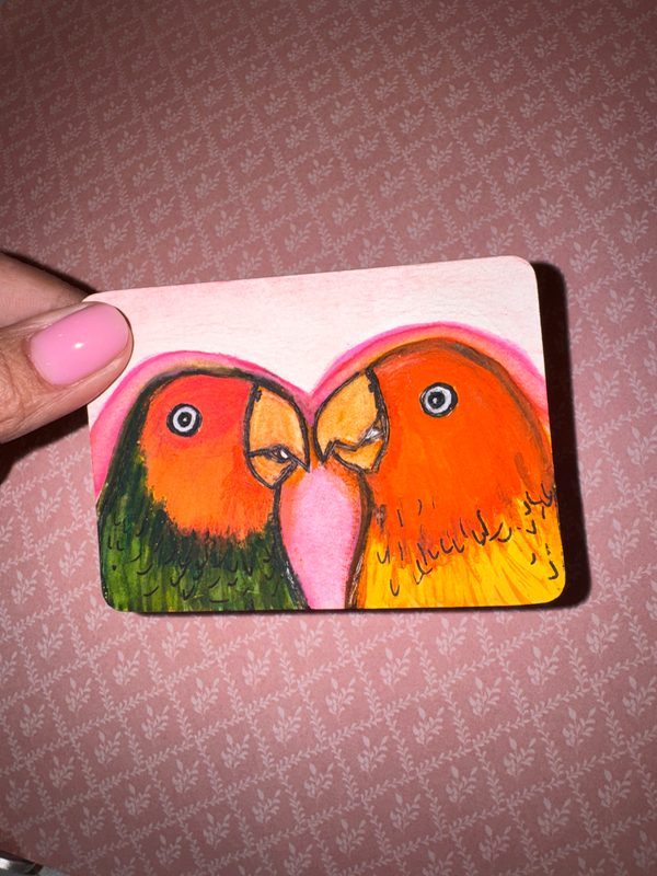 Beak To Beak aceo art card