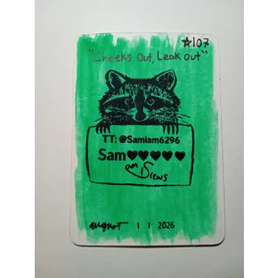 Cheeks out, Leak out aceo art card thumbnail 1