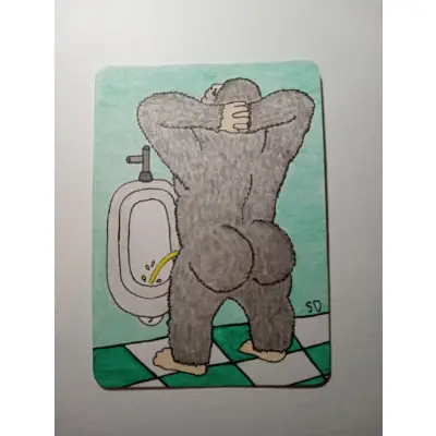 Cheeks out, Leak out aceo art card thumbnail 2