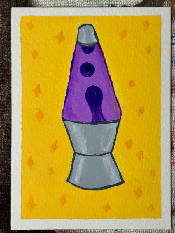 Purple Lava Lamp aceo art card