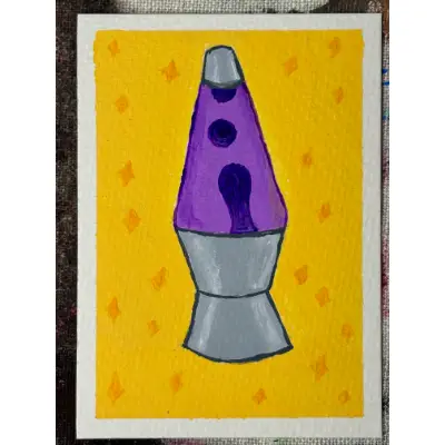 Purple Lava Lamp aceo art card thumbnail 1