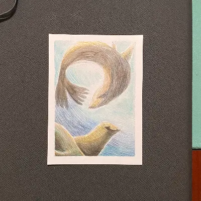 Do A Flip aceo art card thumbnail 1
