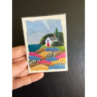 Mornings by the Bay aceo art card thumbnail 2