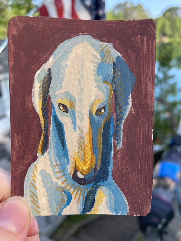 Nose down aceo art card