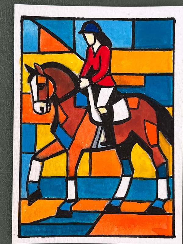 Dressage #3 aceo art card