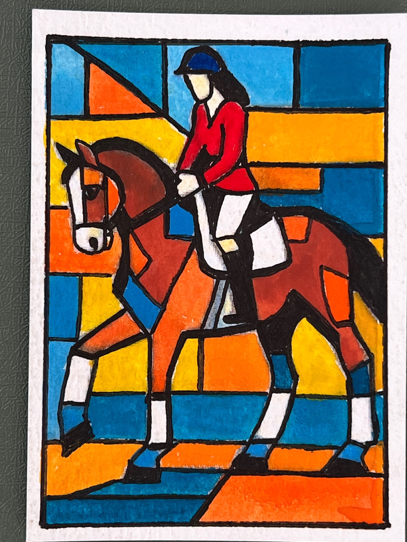Dressage #3 aceo art card