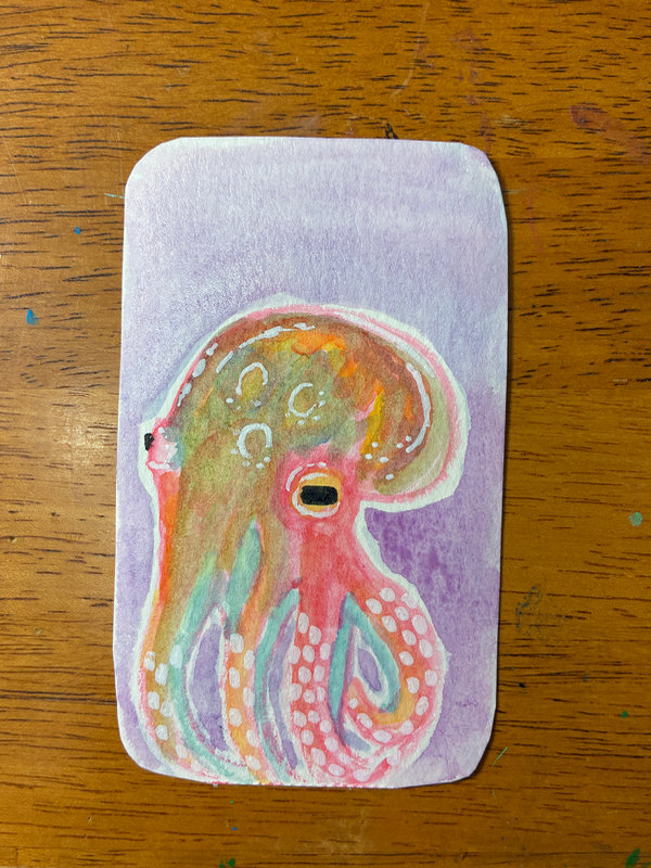 Octopus aceo art card