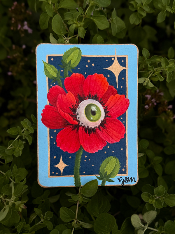 Seeing Stars Poppy aceo art card