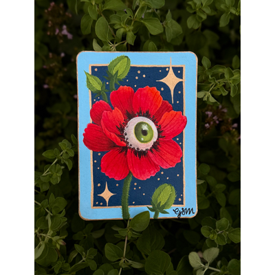Seeing Stars Poppy aceo art card thumbnail 1
