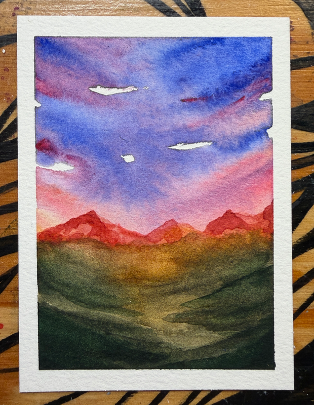 Afterglow Hills aceo art card