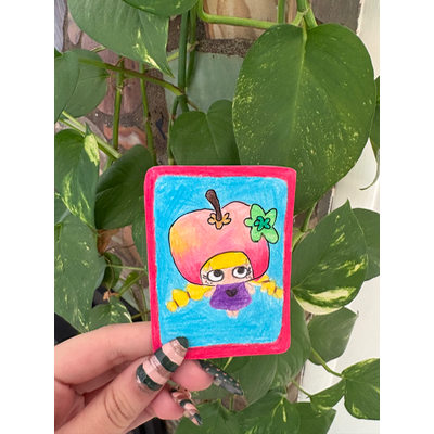 Pink Lady Apple aceo art card thumbnail 2