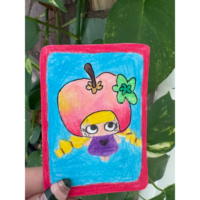 Pink Lady Apple aceo art card thumbnail 1