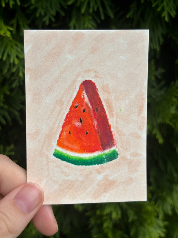 Wedge of Watermelon (Fruits of Summer series) aceo art card